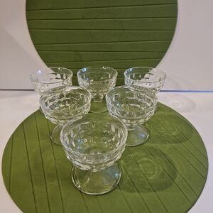 Set Of 6 Vintage Pedestal Goblets, Bowls.